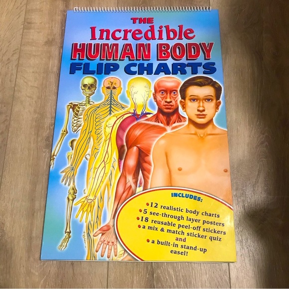 Vintage Hardcover The Incredible Human body flip chart Anatomy learning - Picture 1 of 4
